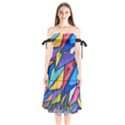 Urban colorful graffiti brick wall industrial scale abstract pattern Shoulder Tie Bardot Midi Dress View1