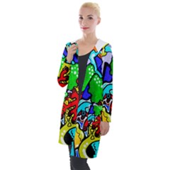 Graffiti Abstract With Colorful Tubes And Biology Artery Theme Hooded Pocket Cardigan by genx