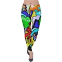 Graffiti abstract with colorful tubes and biology artery theme Velvet Leggings View1