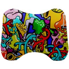 Graffiti Abstract With Colorful Tubes And Biology Artery Theme Head Support Cushion by genx