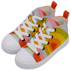 Retro Graffiti Art Nouveau Kids  Mid-top Canvas Sneakers by genx