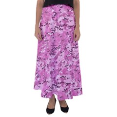 Pink Camouflage Army Military Girl Flared Maxi Skirt by snek