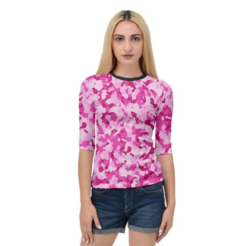 Standard Pink Camouflage Army Military Girl Funny Pattern Quarter Sleeve Raglan Tee by snek