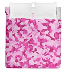 Standard Pink Camouflage Army Military Girl Funny Pattern Duvet Cover Double Side (queen Size) by snek