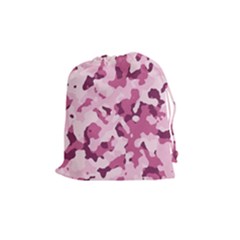 Standard Violet Pink Camouflage Army Military Girl Drawstring Pouch (medium) by snek