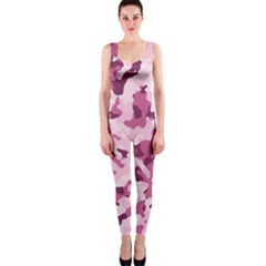 Standard Violet Pink Camouflage Army Military Girl One Piece Catsuit by snek