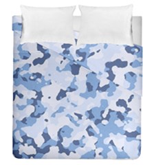 Standard Light Blue Camouflage Army Military Duvet Cover Double Side (queen Size) by snek