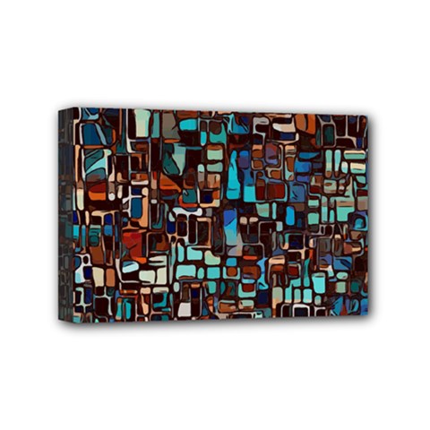 Stained Glass Mosaic Abstract Mini Canvas 6  X 4  (stretched) by Pakrebo