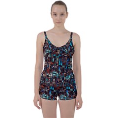 Stained Glass Mosaic Abstract Tie Front Two Piece Tankini by Pakrebo