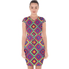 Native American Pattern Capsleeve Drawstring Dress  by Valentinaart