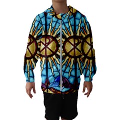 Church Window Stained Glass Church Hooded Windbreaker (kids) by Pakrebo