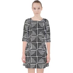 Pattern Op Art Black White Grey Pocket Dress by Pakrebo