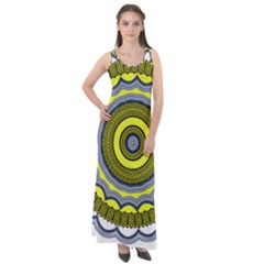 Mandala Pattern Round Ethnic Sleeveless Velour Maxi Dress by Pakrebo