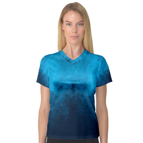 Deep Ocean V-neck Sport Mesh Tee by LoolyElzayat