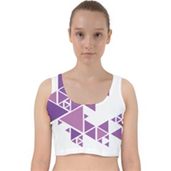 Art Purple Triangle Velvet Racer Back Crop Top by Mariart