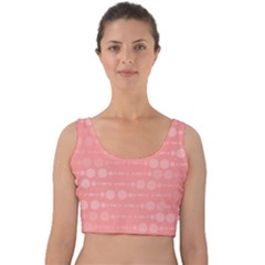 Background Polka Dots Pink Velvet Crop Top by Mariart