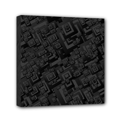 Black Rectangle Wallpaper Grey Mini Canvas 6  X 6  (stretched) by Mariart