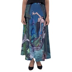 Wonderful Mermaid In The Deep Ocean Flared Maxi Skirt by FantasyWorld7