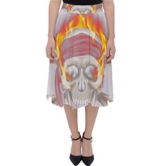 Fire Red Skull Classic Midi Skirt by Mariart