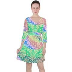 Hippie Fabric Background Tie Dye Ruffle Dress by Mariart