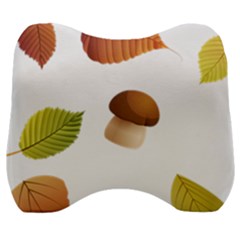 Leaves Mushrooms Velour Head Support Cushion by Mariart