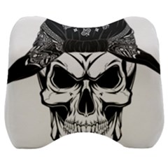 Kerchief Human Skull Velour Head Support Cushion by Mariart