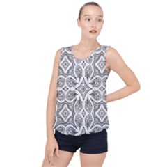 Mandala Line Art Bubble Hem Chiffon Tank Top by Mariart