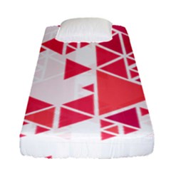 Red Triangle Pattern Fitted Sheet (single Size) by Mariart