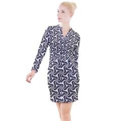 Soft Pattern Repeat Button Long Sleeve Dress by Mariart