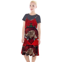 Wonderful German Shepherd With Heart And Flowers Camis Fishtail Dress by FantasyWorld7