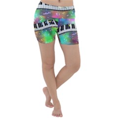 Piano Keys Music Colorful Lightweight Velour Yoga Shorts by Mariart