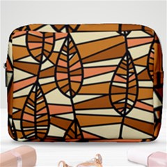 Autumn Leaf Mosaic Seamless Make Up Pouch (large) by Pakrebo