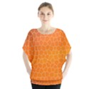 Orange Mosaic Structure Background Batwing Chiffon Blouse View1