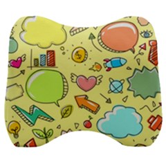 Cute Sketch Child Graphic Funny Velour Head Support Cushion by Pakrebo