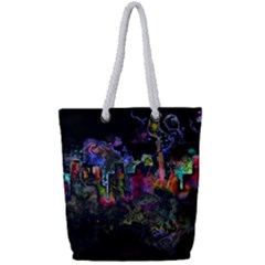 Grunge Paint Splatter Splash Ink Full Print Rope Handle Tote (small) by Pakrebo