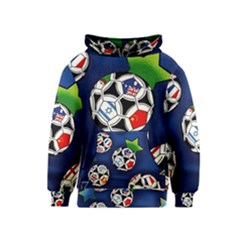 Textile Football Soccer Fabric Kids  Pullover Hoodie by Pakrebo