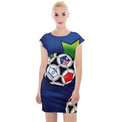 Textile Football Soccer Fabric Cap Sleeve Bodycon Dress by Pakrebo