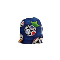 Textile Football Soccer Fabric Drawstring Pouch (xs) by Pakrebo