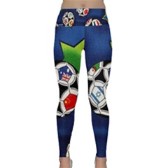 Textile Football Soccer Fabric Lightweight Velour Classic Yoga Leggings by Pakrebo