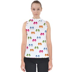 Pattern Birds Cute Mock Neck Shell Top by Mariart