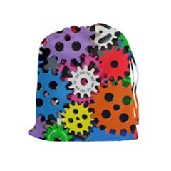 The Gears Are Turning Drawstring Pouch (xl) by WensdaiAmbrose