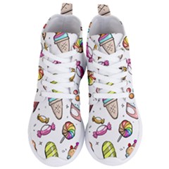 Doodle Cartoon Drawn Cone Food Women s Lightweight High Top Sneakers by Pakrebo