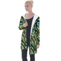 Mosaic Tile Art Ceramic Colorful Longline Hooded Cardigan View1