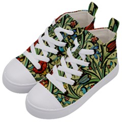 Mosaic Tile Art Ceramic Colorful Kids  Mid-top Canvas Sneakers by Pakrebo