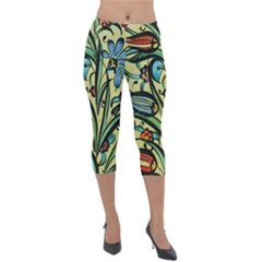 Mosaic Tile Art Ceramic Colorful Lightweight Velour Capri Leggings  by Pakrebo