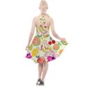 Seamless Pattern Fruit Halter Party Swing Dress  View2