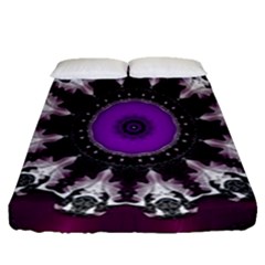 Kaleidoscope Round Circle Geometry Fitted Sheet (queen Size) by Pakrebo