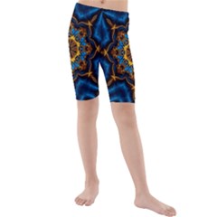 Pattern Abstract Background Art Kids  Mid Length Swim Shorts by Pakrebo