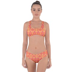 Desktop Pattern Abstract Orange Criss Cross Bikini Set by Pakrebo