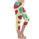 Watermelon Leaves Strawberry Lightweight Velour Capri Yoga Leggings View3